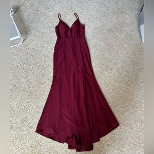 Full length red dress